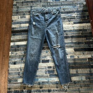 Celebrity Pink high waist skinny jeans with rip and fraying detail